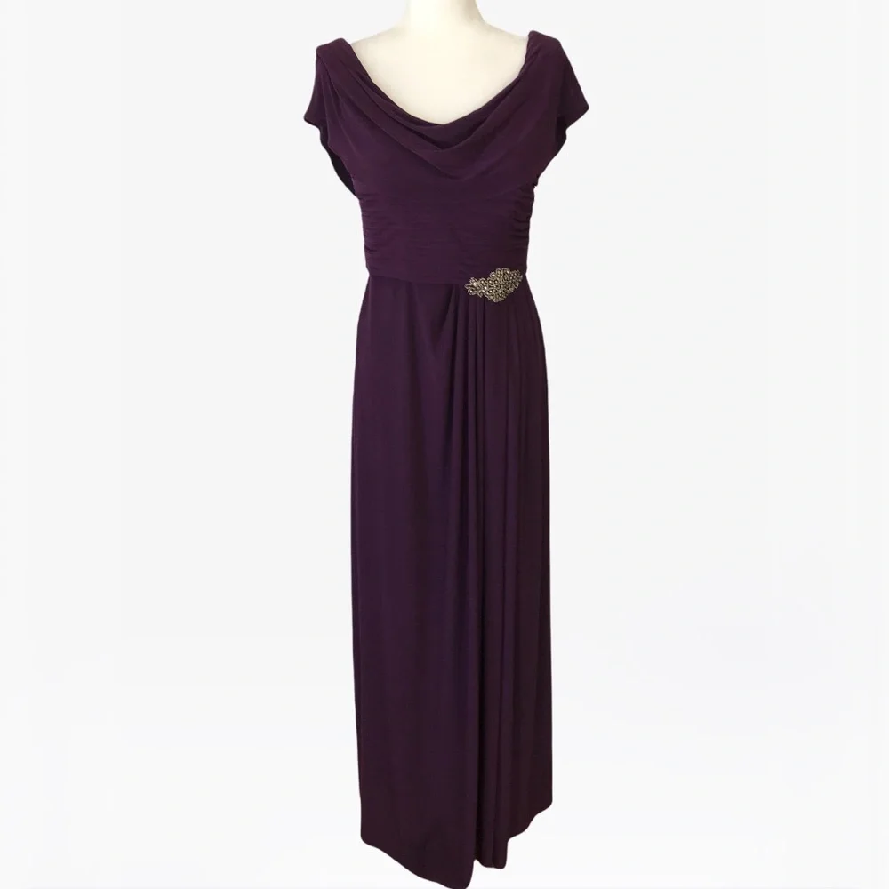 Alex Evenings Cowl-Neck A-Line Women’s Dress - 6/8 - Picture 6 of 17